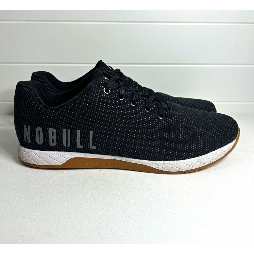 NOBULL Men’s 14 Low Top Athletic Training Sneakers Black Lace-Up Rubber Outsole